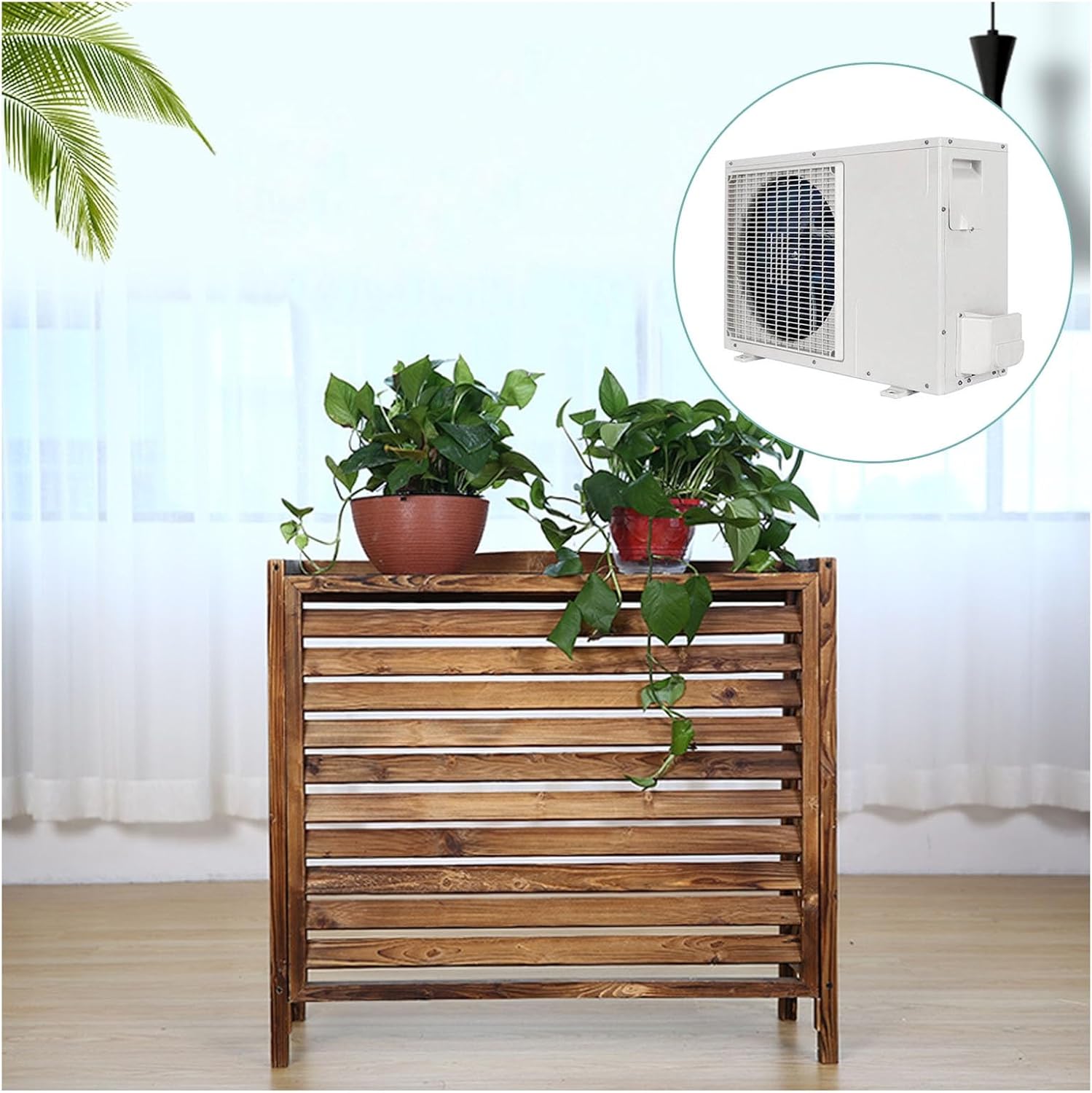 Air Conditioner And Heat Pump Cover Hide Air Conditioner Cover For Outdoor Outside Unit Privacy Air Conditioner Fence Screen Weatherproof (Size : L120 X W57 X H100cm)