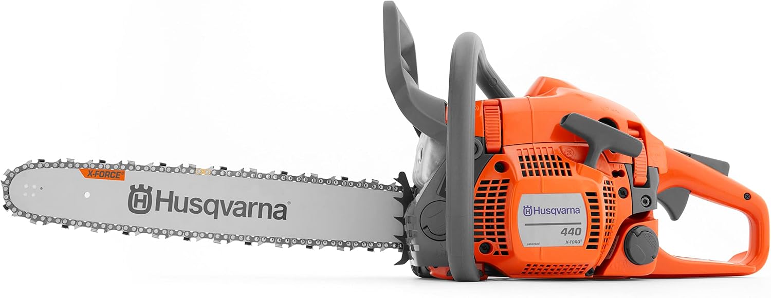 Husqvarna 440 Gas Chainsaw, 40-cc 2.4-HP, 2-Cycle X-Torq Engine, 18 Inch Chainsaw with Smart Start, For Wood Cutting and Tree Trimming, 970612318