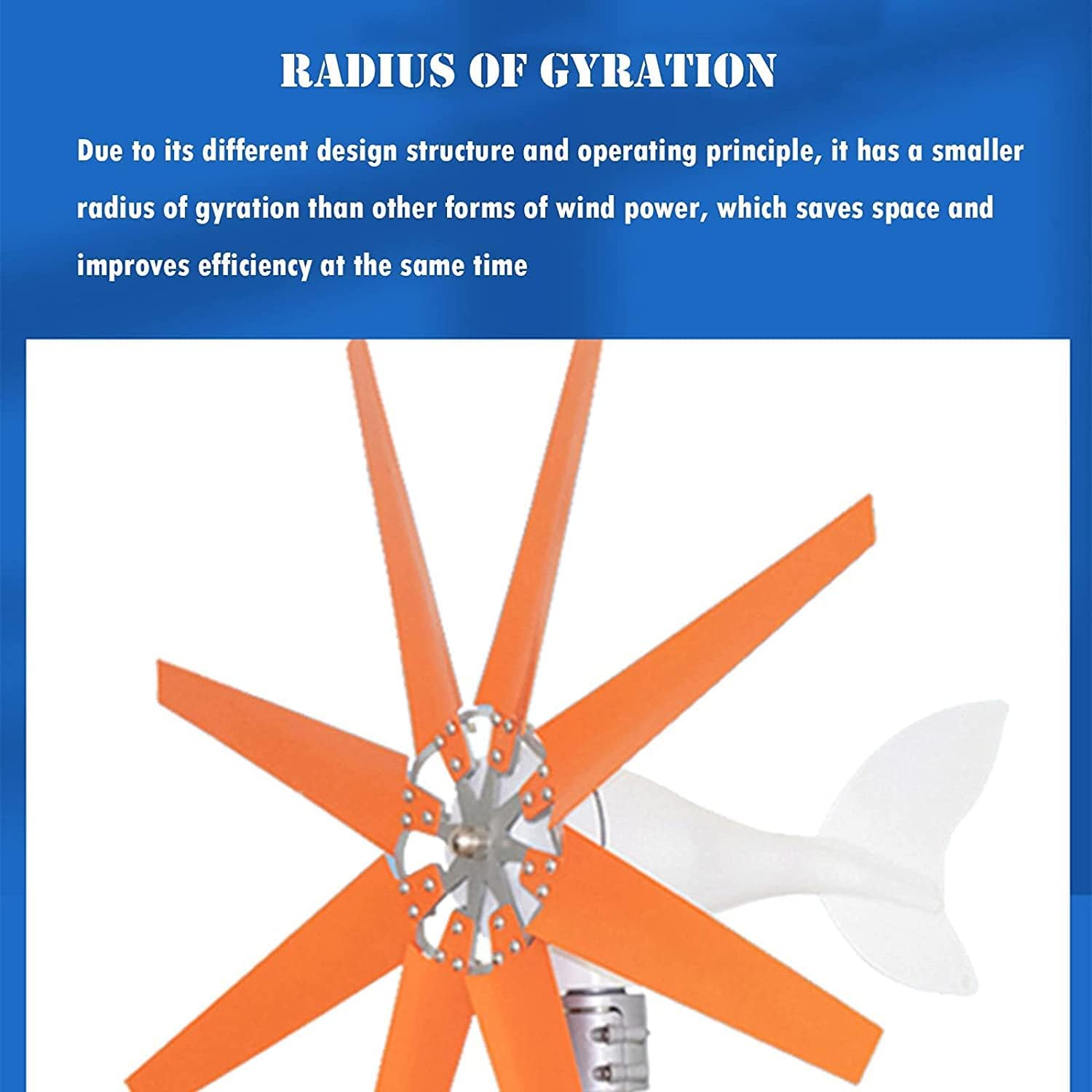 Wind Turbine Generator, Wind Turbine Motor Generation for Home Use, Wind Turbine Generator, 8-Blade Wind Generator for Home/Camping