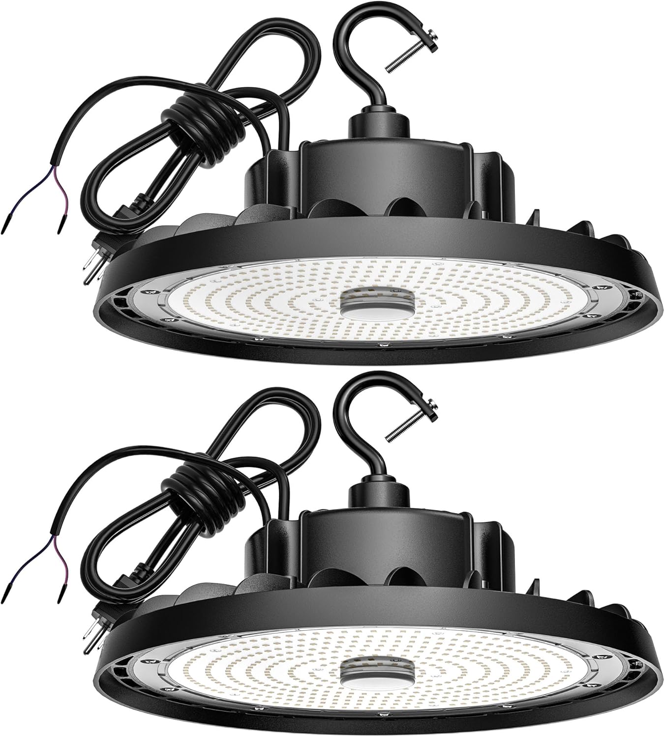 UFO LED High Bay Light 240W 36,000lm 5000K Daylight, High Bay LED Shop Light 0-10V Dimmable with US Plug 5’ Cable, Commercial LED Warehouse Lights, Factory Area Lighting Fixture, 2PCS