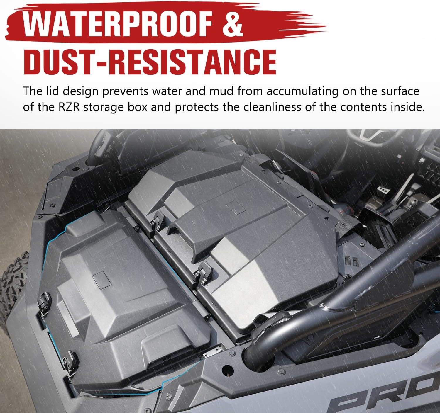 HAKA TOUGH 36 QT Rear Cargo Box for 2022-2025 Polaris RZR PRO R/Pro R 4 Accessories, Water Resistant Storage Bed Box, Replace OEM # 2884236