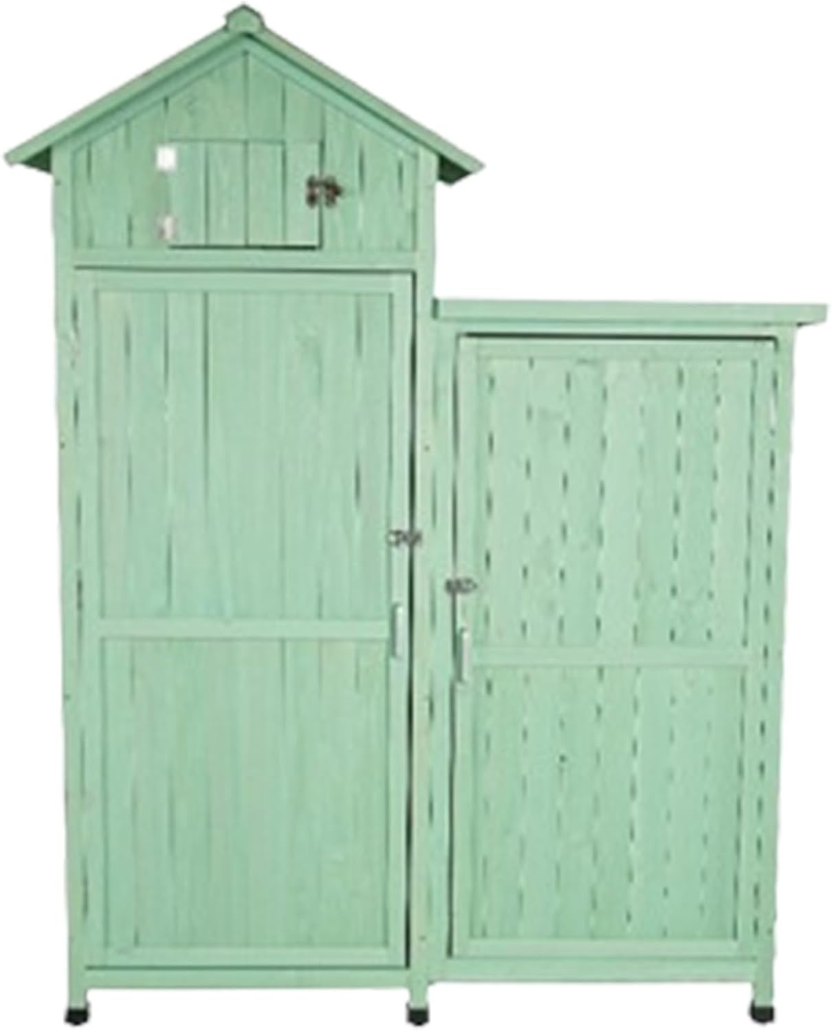 Garden Wood Tool Shed, Wooden Storage Shed with Lockable Door, Outside Waterproof Tool Storage Shed for Patio Furniture, Backyard, Lawn, Meadow, Farmland (One Color Green)