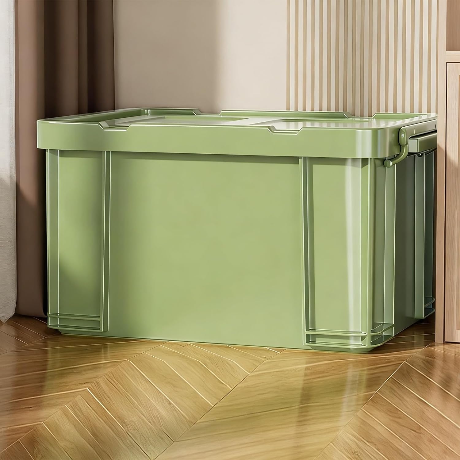 Outdoor Storage box Storage Boxes With Lids Waterproof Storage boxs 58 Liter Large Capacity Multi Purpose Storage boxs Suitable for Home Garage car Trunk Camping(Green,40cm/16in)