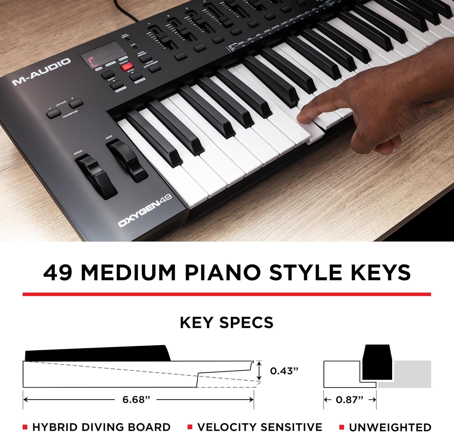 M-AUDIO Oxygen 49 (MKV) Key USB MIDI Keyboard Controller with Beat Pads, Smart Chord, Scale Modes, Arpeggiator and Native Instruments Sound Package (NKS Integration)