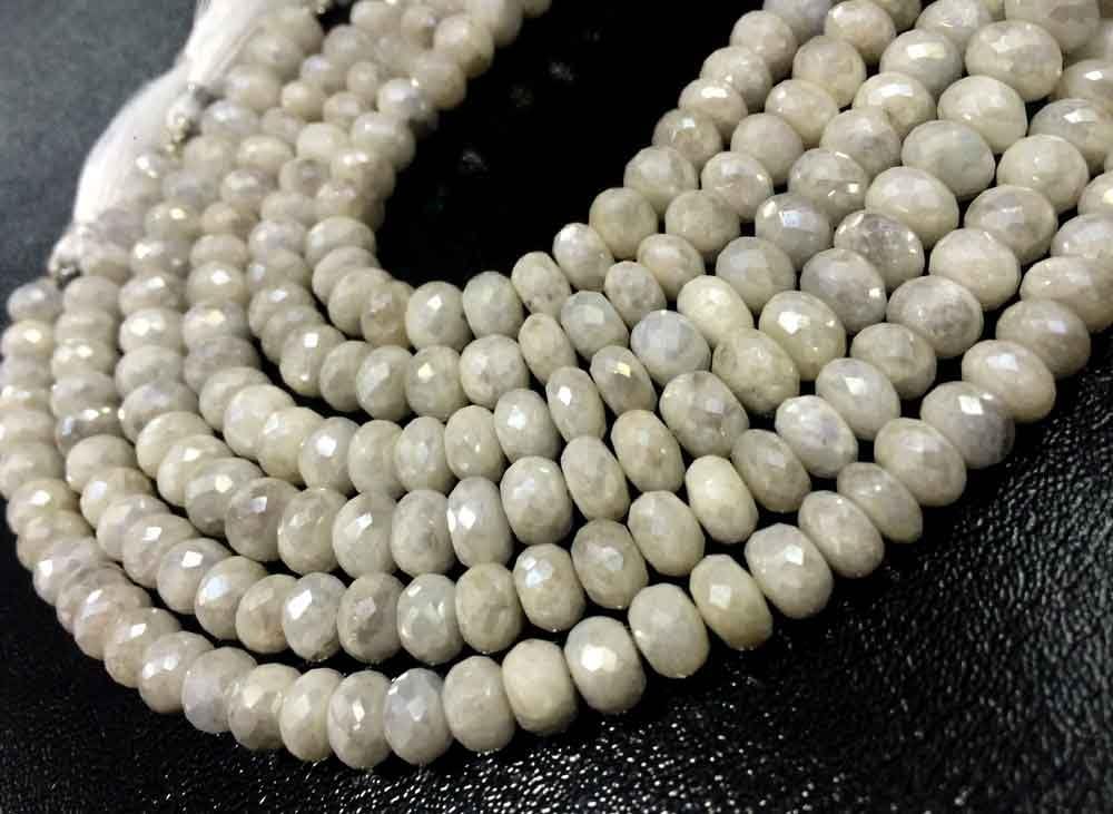 AAA QUALITY SILVERITE FACETED RONDELLE LOOSE GEMSTONE BEADS 8