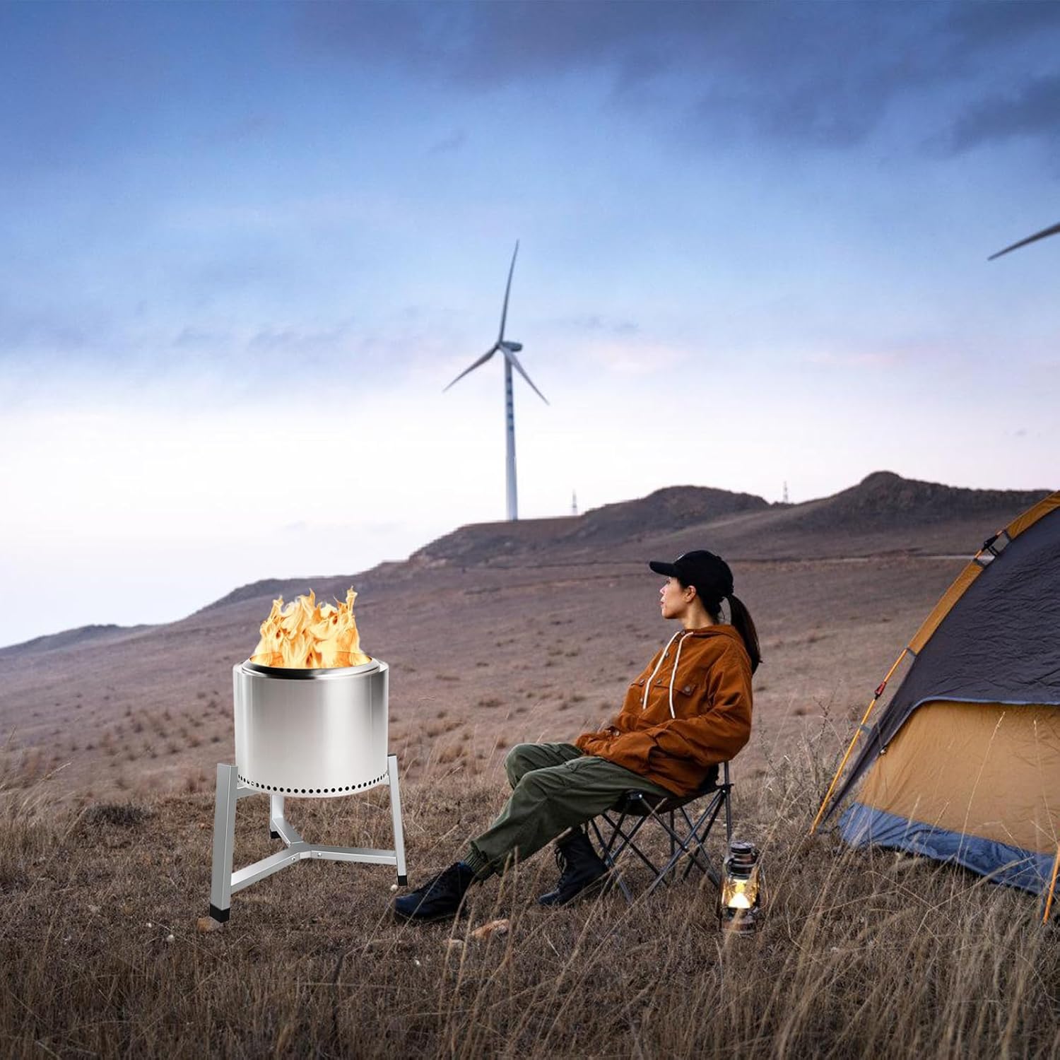 Outdoor Fireplaces Portable Accessory Firepit Stand For Burning Firepits With Sturdy Stainless Steel Construction