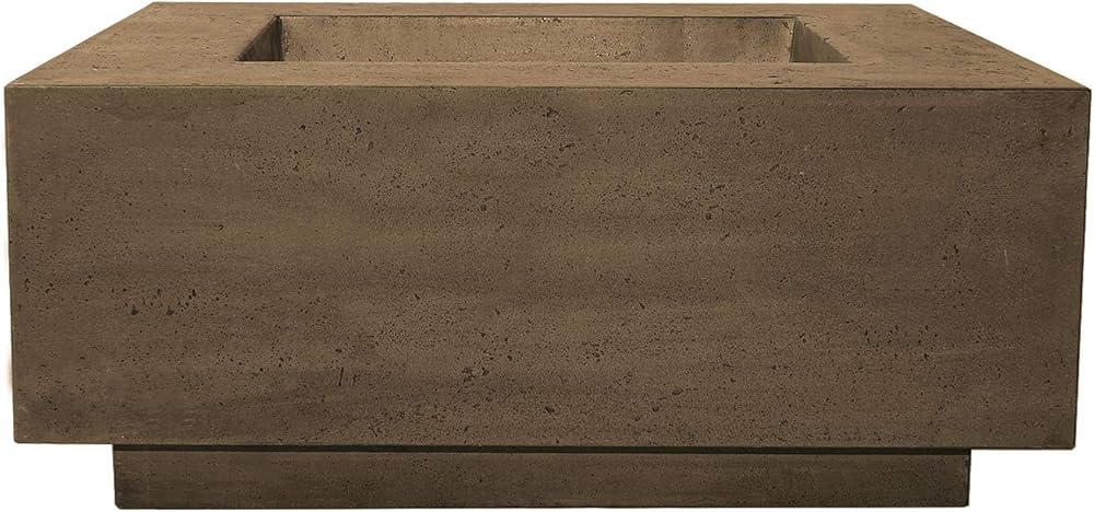 Prism Hardscapes Tavola 42 Concrete Gas Fire Pit (PH-427-1LP), Propane, Cafe, 42x42-Inch