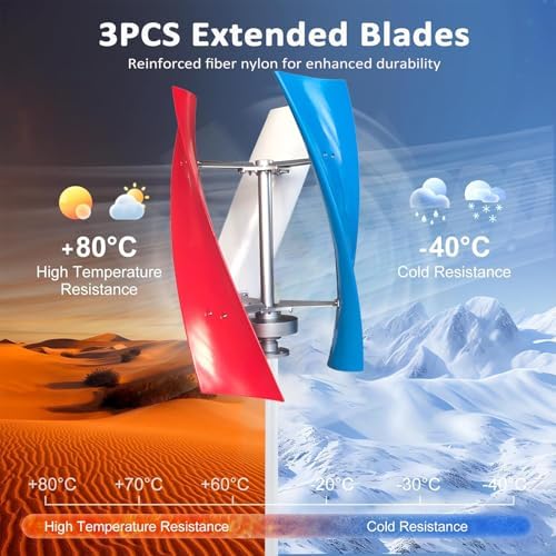 6000W Vertical Wind Turbine Kit for Home & Street Lighting, 12V/24V Windmill Generator with Controller - Renewable Energy Solution, Eco-Friendly Power Generation