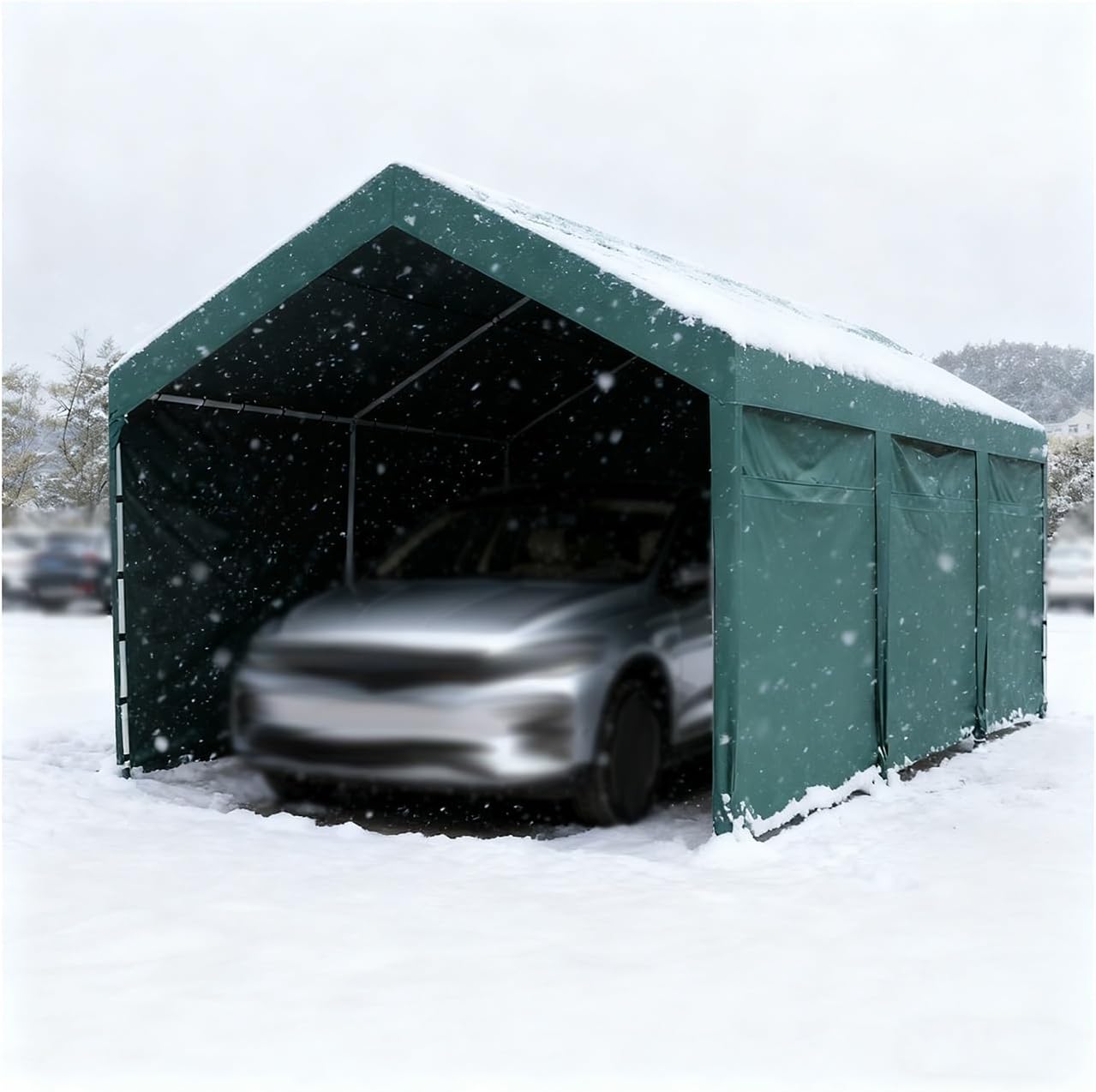 Carport Canopy with Metal Frame Windproof Snow Outdoor Heavy Duty Carports Tent for Tractor Truck RV SUV(16.4x19.6x6.5 ft)