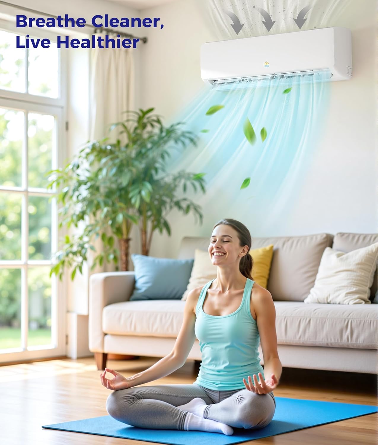 9000 BTU Mini Split Ac/Heating System - 19 SEER2 Mini Split AC Unit with Heat Pump, 115V Energy Efficient Ductless AC Unit Up to 450 Sq.Ft with Installation Kit