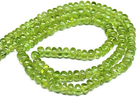 natural green peridot smooth gemstone rondelle gemstone loose craft beads strand 18