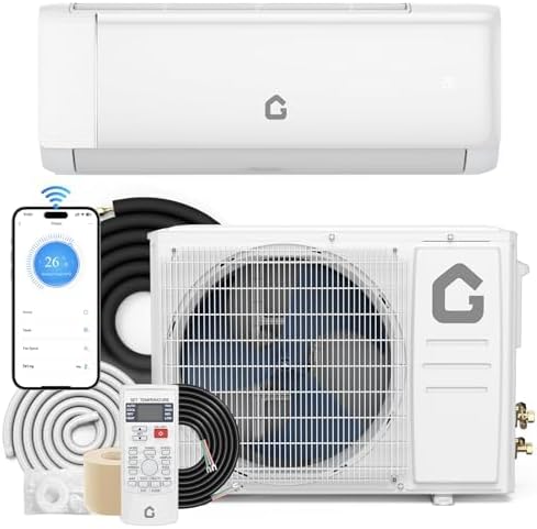 18000 BTU Ductless Mini Split Air Conditioner & Heat Pump, 21 SEER Energy Efficient Split AC Unit with WiFi Control, Low Noise Cooling/Heating for 1250 Sq.Ft, Complete Installation Kit (208-230v)