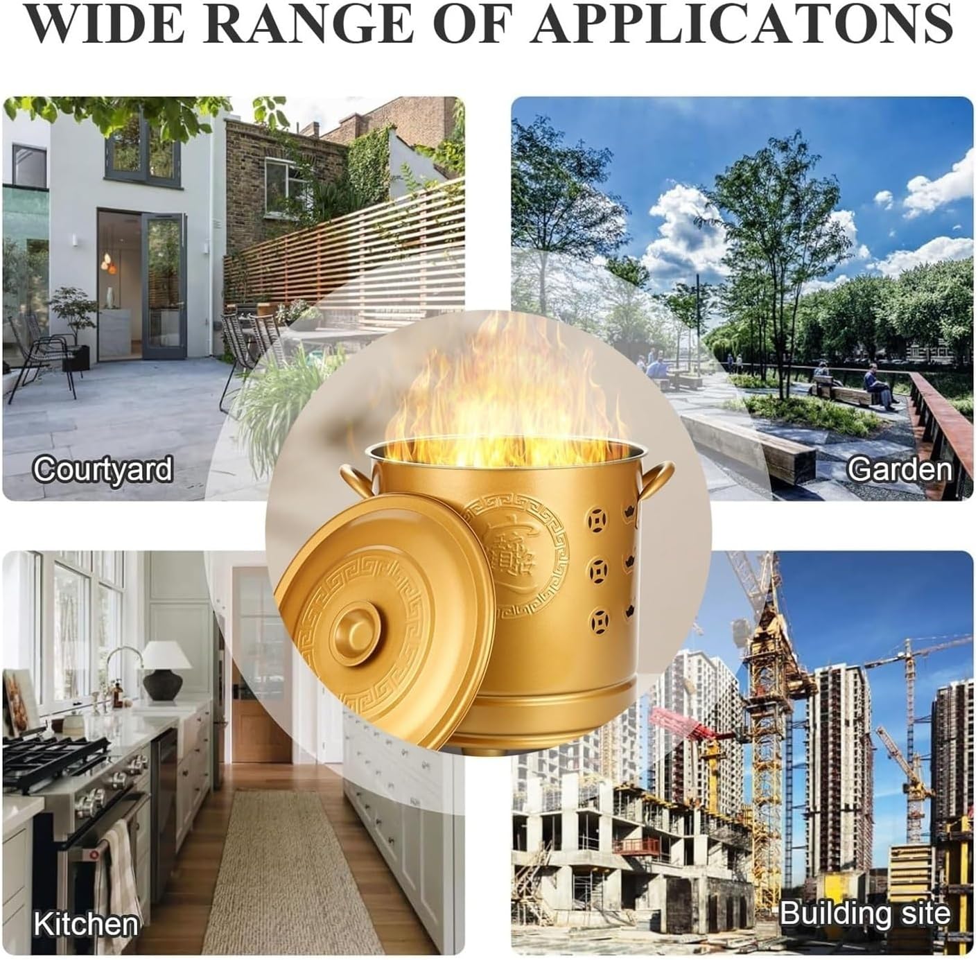 Stainless Steel Burn Barrel for Outdoor Paper Leaf Trash Wood Incinerator, Backyard Bonfire Fire Pit with Lid, Mesh Grill Rack & Poker, Ventilation Holes(Red,Small)