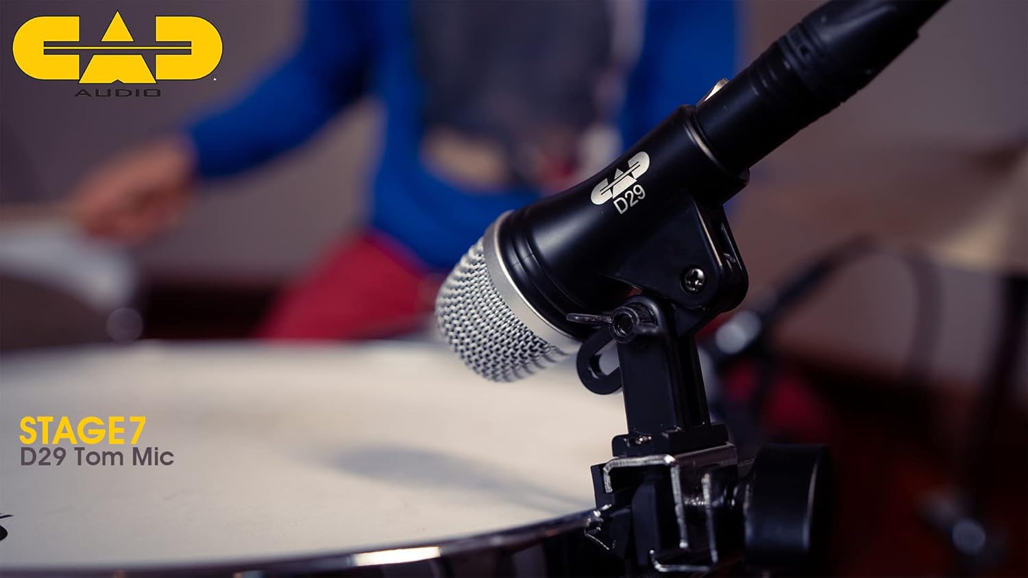 CAD Audio STAGE7 7-Piece Drum Mic Pack – D10 Kick, D19 Snare, 3× D29 Toms & 2× C9 Overheads, Vinyl Carry Case