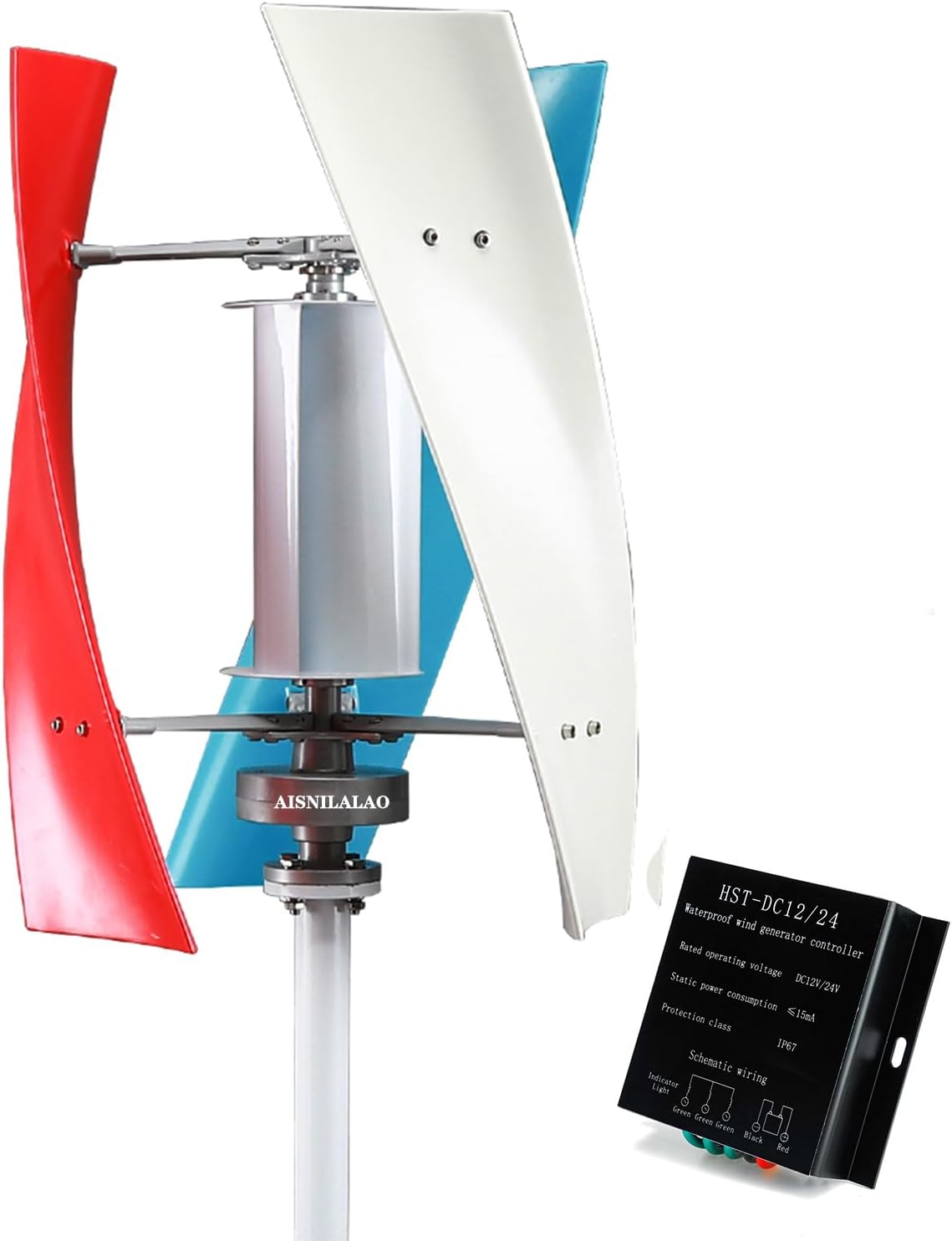 10000W Wind Turbine Generator Kit 12V 24V 48V Home Appliance, 3 Blades Vertical Axis Wind Turbine Kits Off Grid System for Home Industrial