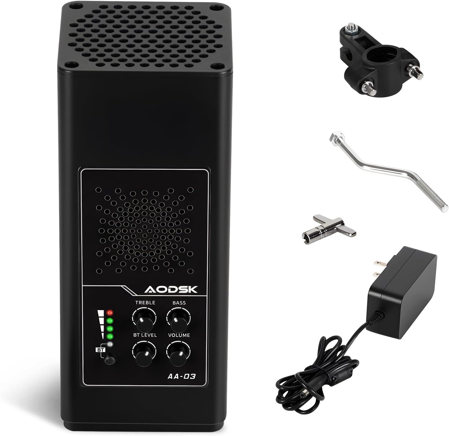 AODSK 20W Professional Electronic Drum Speaker with Bluetooth 5.0, Portable Practice Monitor Speaker for All Electronic Drums, with Treble/Bass Adjustment