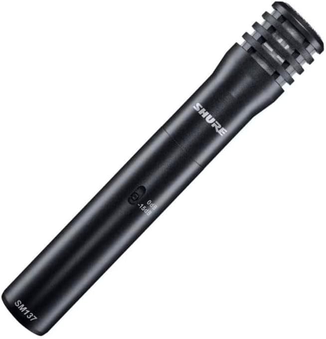 Shure SM137 Cardioid Condenser Microphone, Ultra-thin Diaphragm, Class-A Preamplifier, 15dB Pad, Low Self-Noise, XLR Connectivity, 20-Inch Microphone Cable, Mic Clip, Zippered Pouch