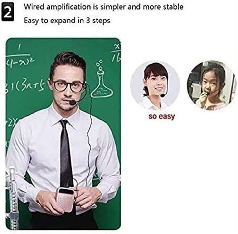 Portable Rechargeable Voice Amplifier with Wired Microphone Headset & Waistband, Personal Microphone and Speaker for Teachers, Tour Guides, Coaches, Training (Color : Pink)