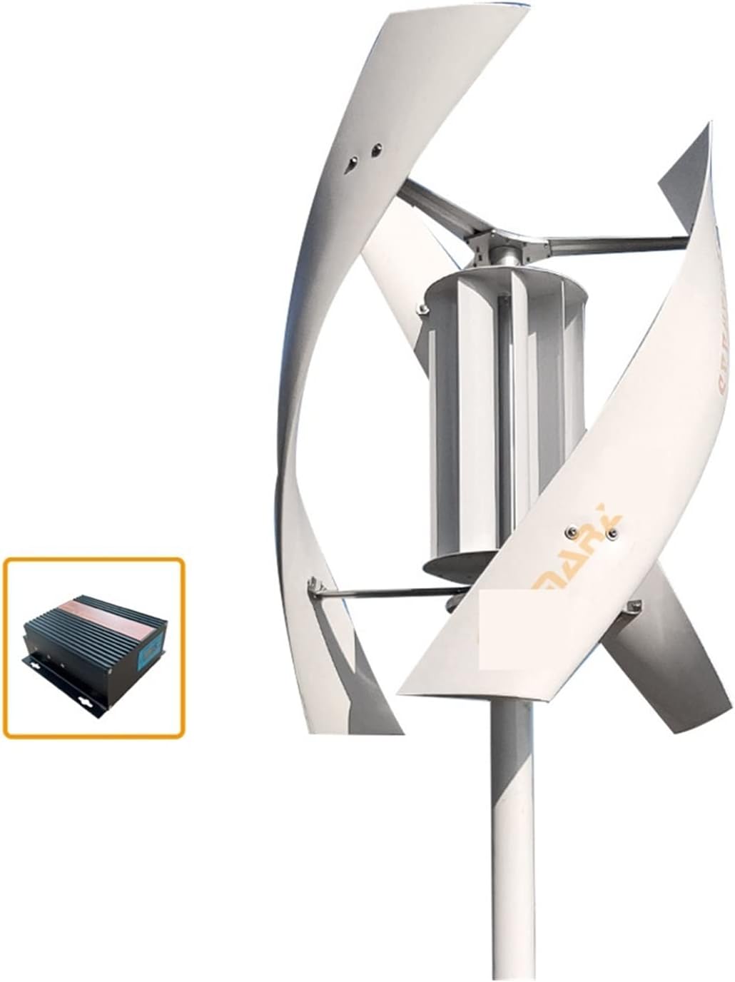 Wind Turbine 2kw Wind Turbine Generator,Vertical Axis Coreless Generator Kit 24v 48v Wind Turbine With Low Rpm Permanent Magnet Alternative Generator (Color : Off Grid system, Size : WHITE_24V_1000W