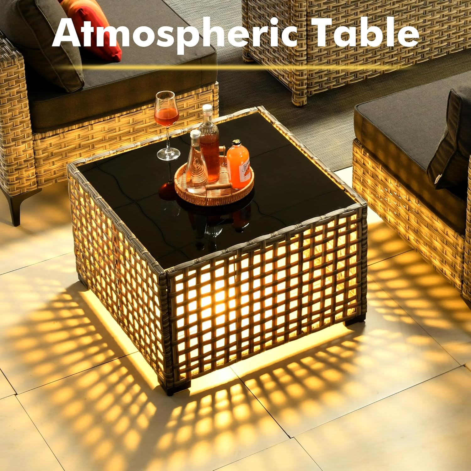 11-Piece Outdoor Sectional Sofa Set w/ 54