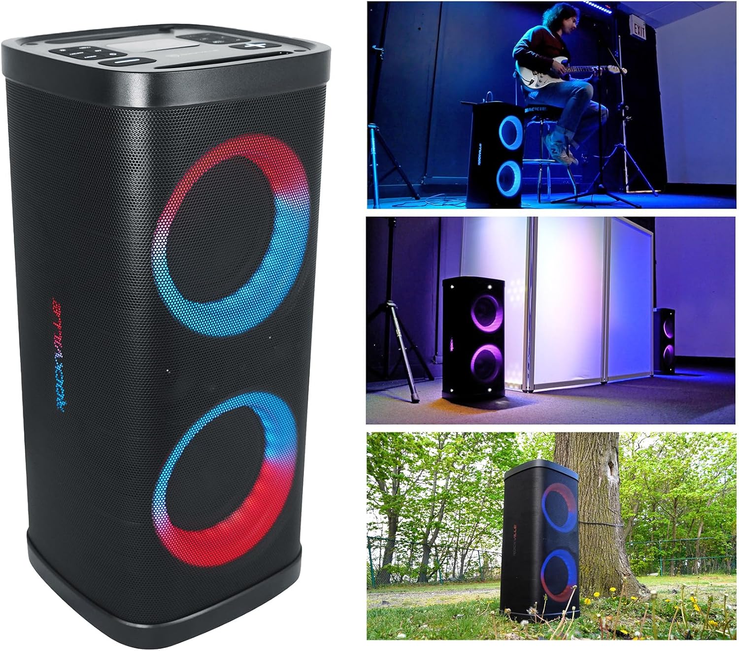 Rockville BASS PARTY 65 V2 Bluetooth Speaker, 1200W, Deep Bass, LED Lights, 6.5