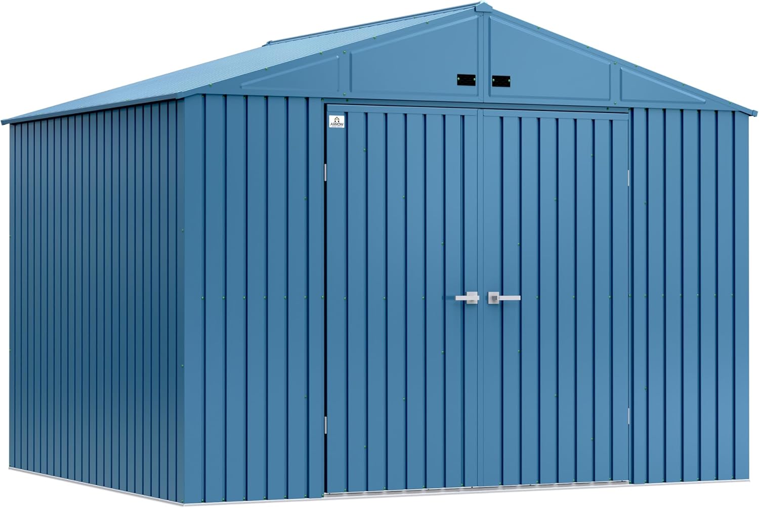 Arrow Shed Elite 10' x 8' Outdoor Lockable Steel Storage Shed Building, Blue Grey