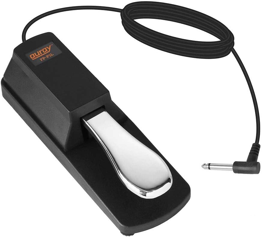 Arturia 231531 KeyLab Essential mk3 61-Key Universal MIDI Controller and Software (White) Bundle with Auray FP-P1L Sustain Pedal, Hosa MID-310 MIDI Cable, and Medium-Size 61-67 Keys Cover for Piano