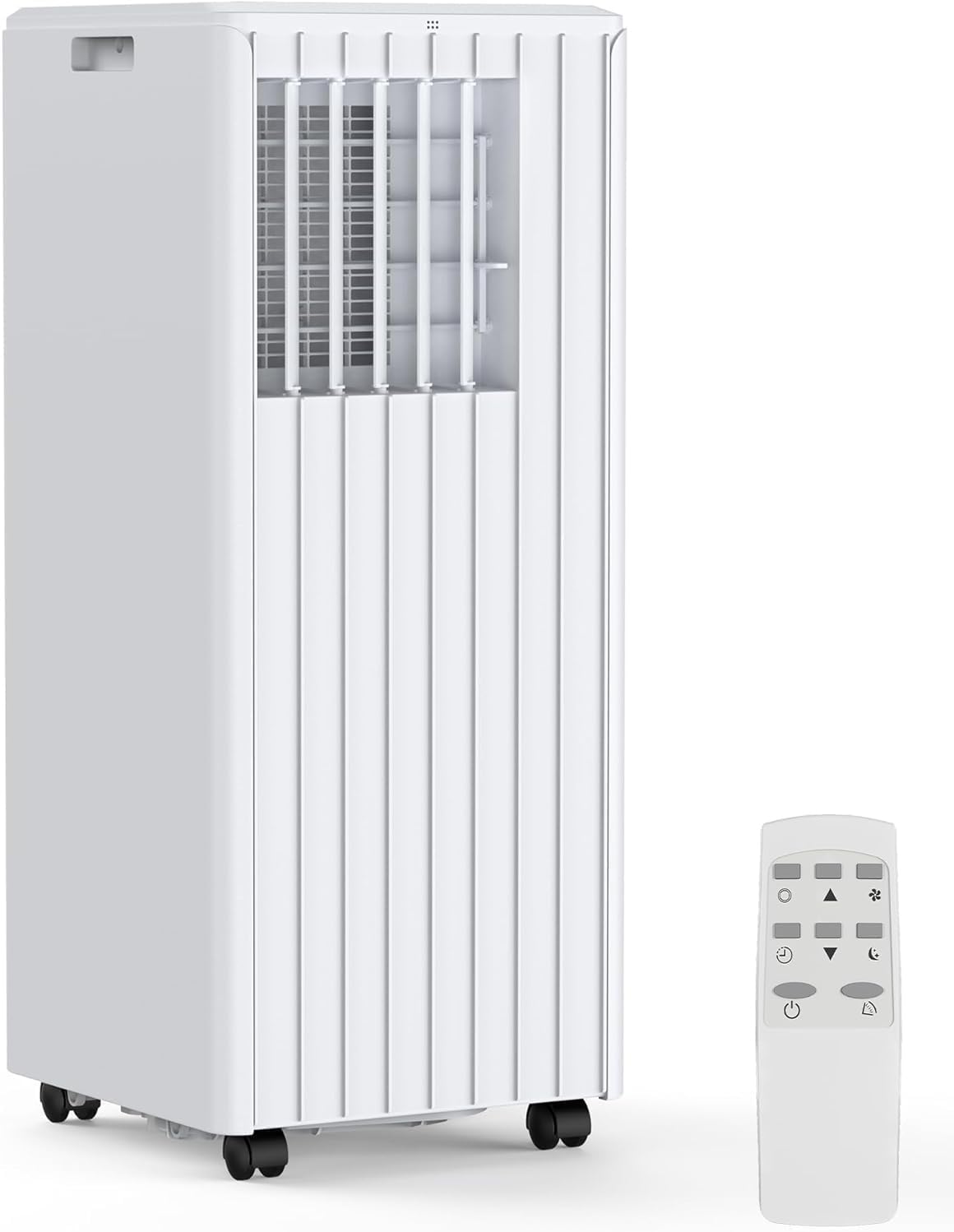 8,000 BTU Portable Air Conditioner, 3-In-1 Cooling, Dehumidifier & Fan Up to 350 Sq.Ft Rooms, Remote Control, Smart AC with Quick Install Kit & Remote for Office, Home (White)