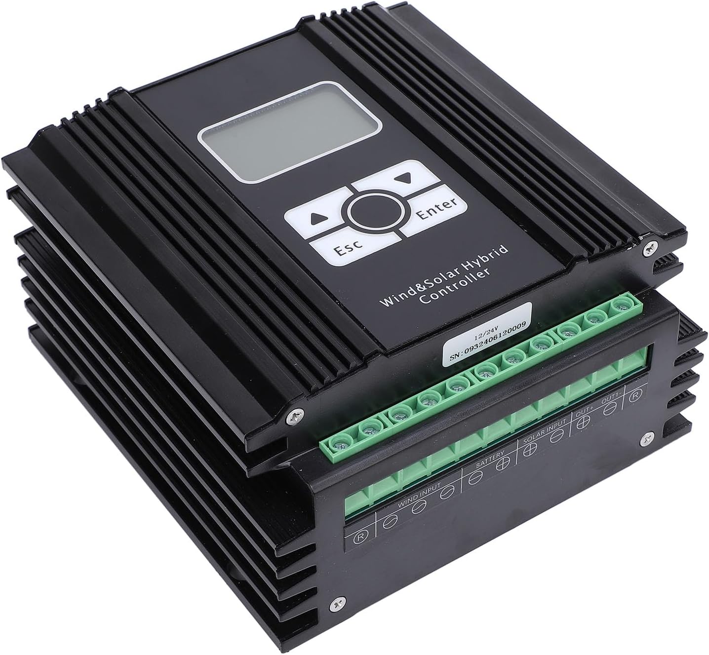 aqxreight Wind Solar Controller for 12V/24V Systems with MPPT Technology and Large LCD Display (600W Fan)