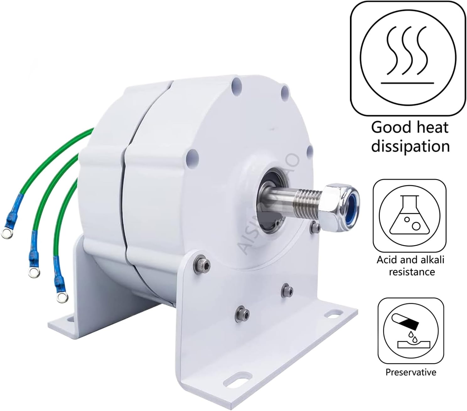 12000W Gearless Permanent Magnet AC Alternator, 3 Phase AC 12V 24V 48V 220V Low RPM Permanent Magnet Generator for Water Wind Turbine Generator