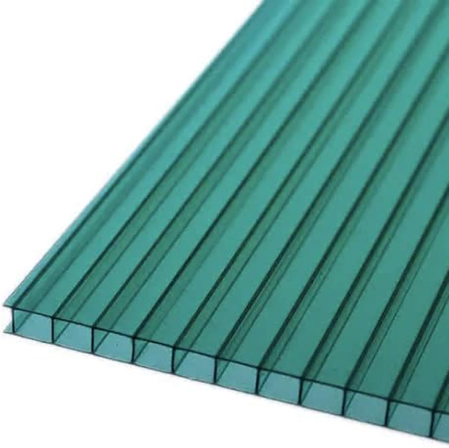 24-Piece Double-Walled Polycarbonate Greenhouse Panels, Waterproof and Sun-Resistant Reinforced for All-Weather Outdoor Gardens(Green,100X50cm-10mm)