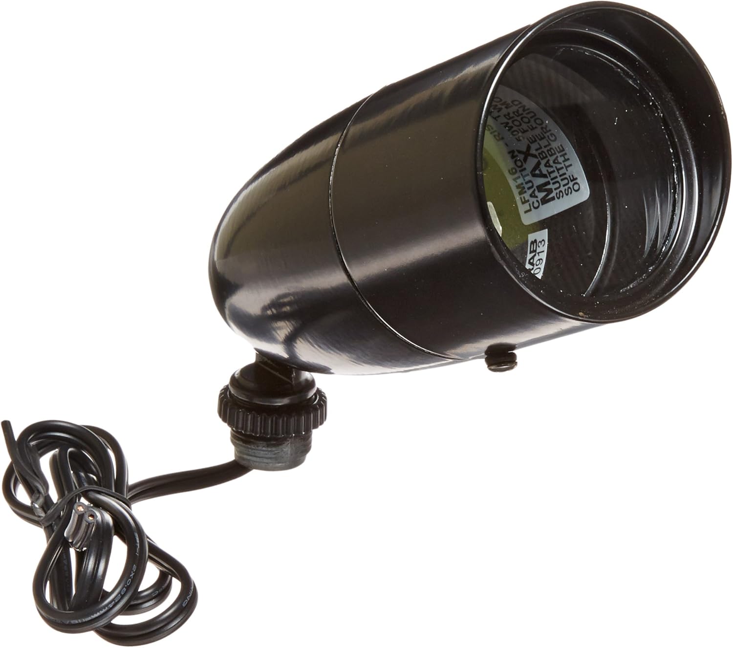 RAB Lighting LFM16B Low Voltage Floodlight, MR16 Type, Aluminum, 50W Power, 12V, Black