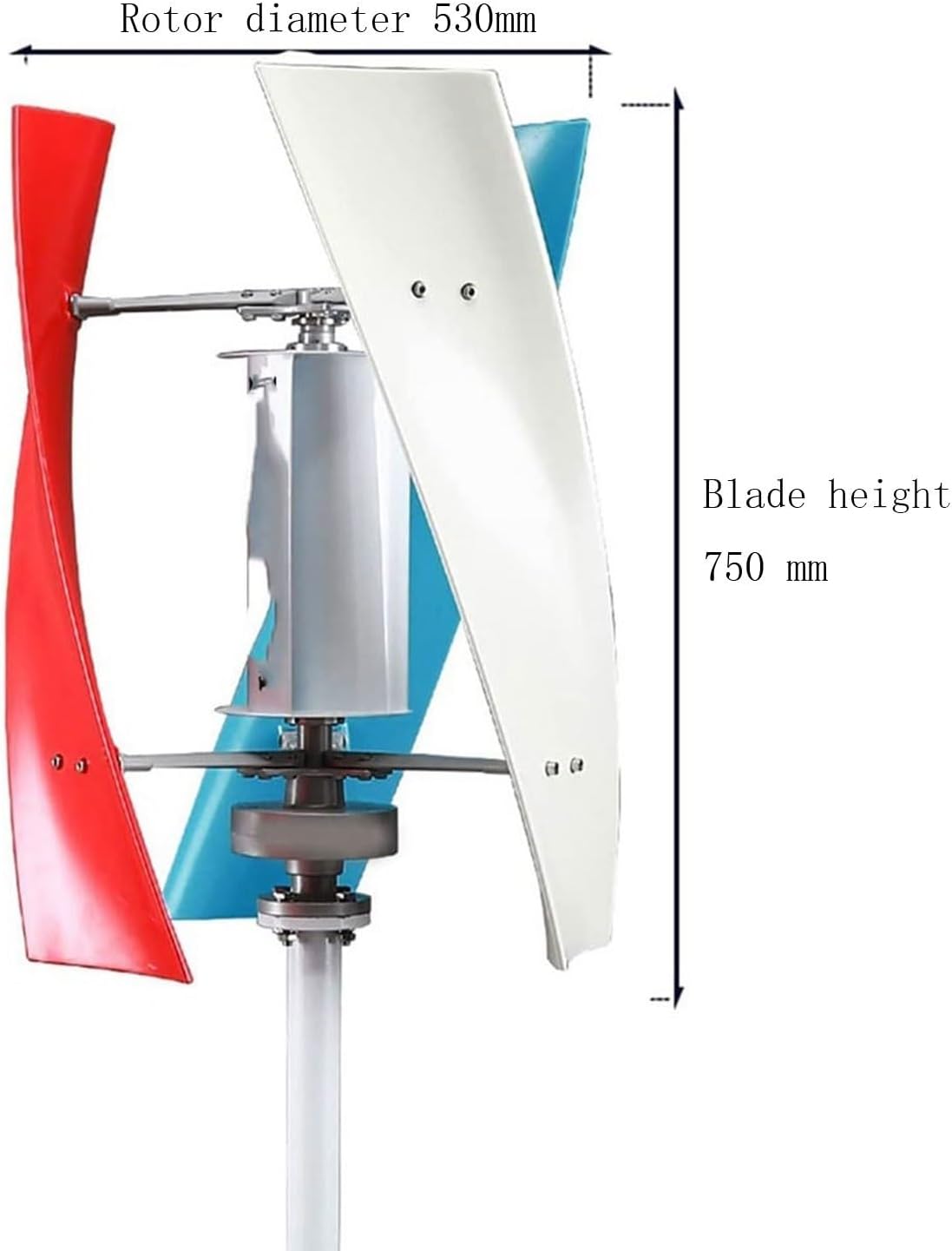 600W Wind Turbine Generator,12V/24V 3 Blade Portable Vertical Wind Power Turbine Gen,with Controller+Flange+Tool Wind Turbines Wind Turbine Generator Kit (12, Volts (DC))