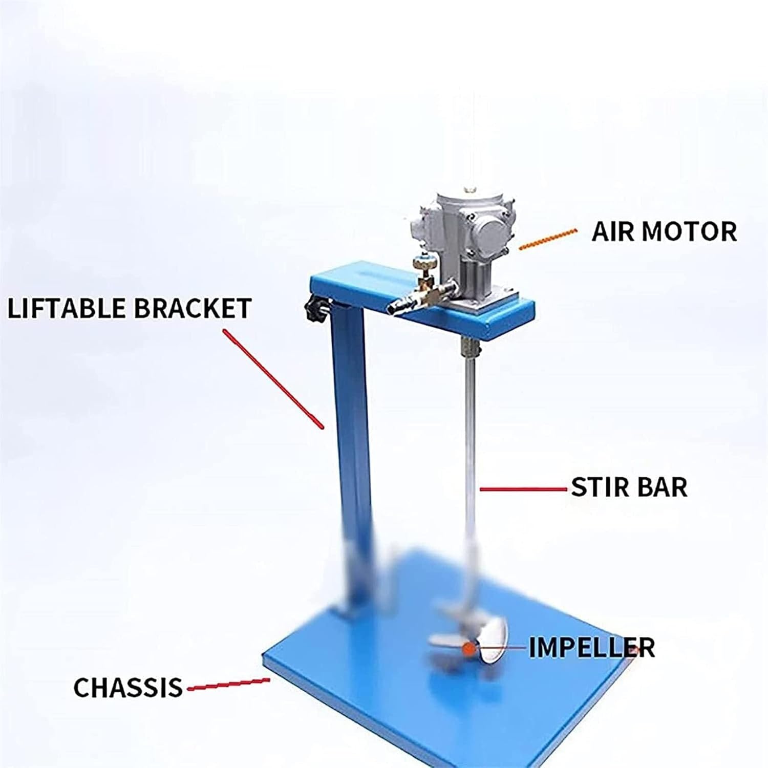 Pneumatic Bracket Mixer, Paint Stirring Machine Bracket Air Agitator Paint Mix Tool 5 Gallon/20L Automatic Lift Paint Stirrer, 50-2600rmp/min Automatic Lift Paint Stirrer(Scatterplate)