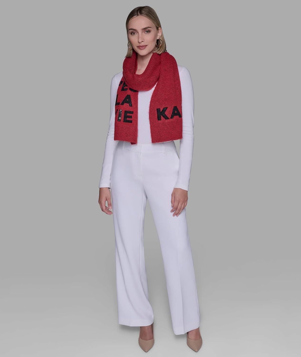 KARL LAGERFELD womens C'est La Vie Scarf With Sequins