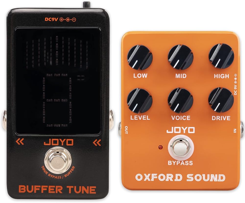 JOYO JF-19 Buffer Tuner Pedal Built-in Buffer Big LED Screen and JF-22 Amplifier Simulator Pedal