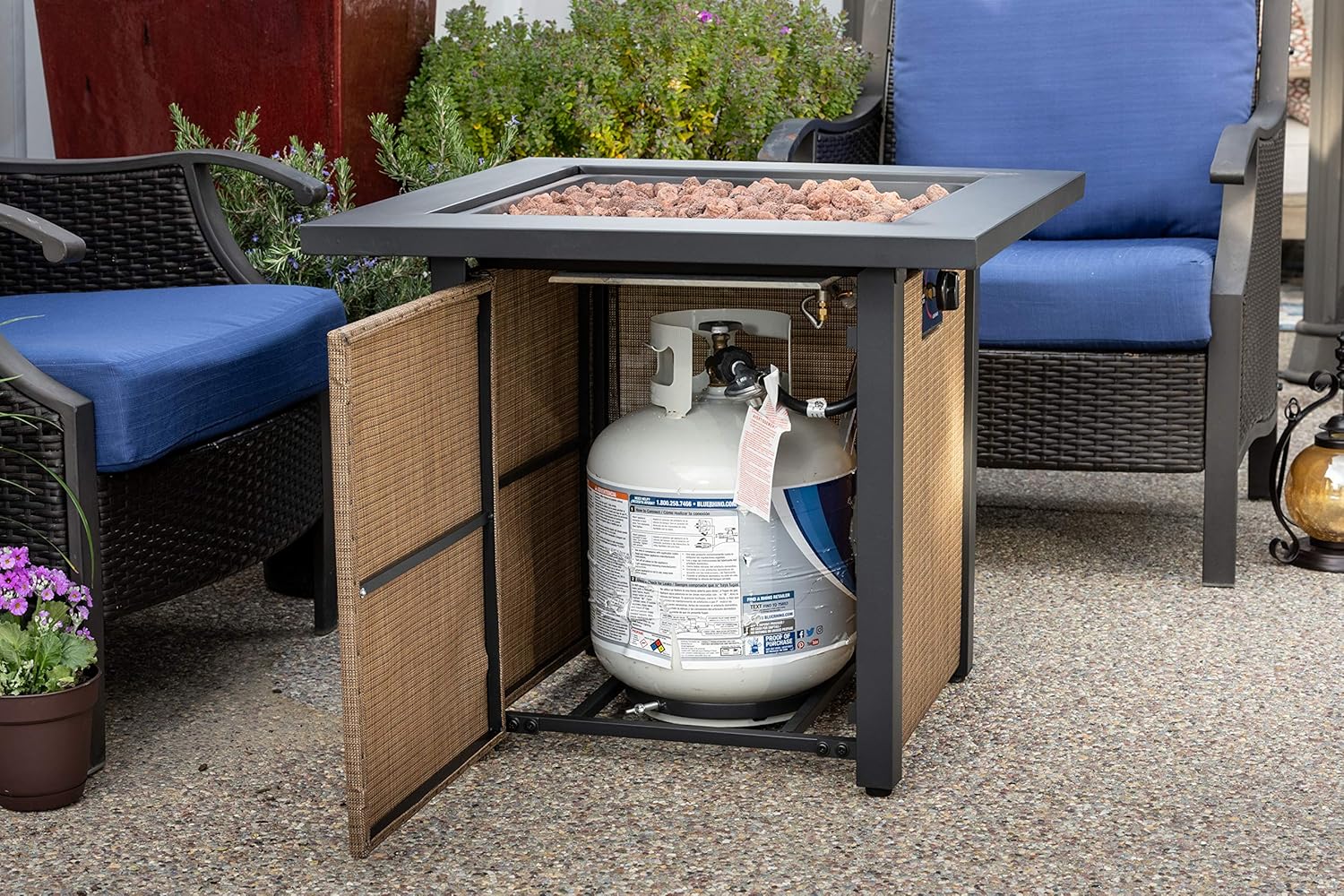 Bond Manufacturing 51846 28in Woodleaf Fire Pit, Black/Tan