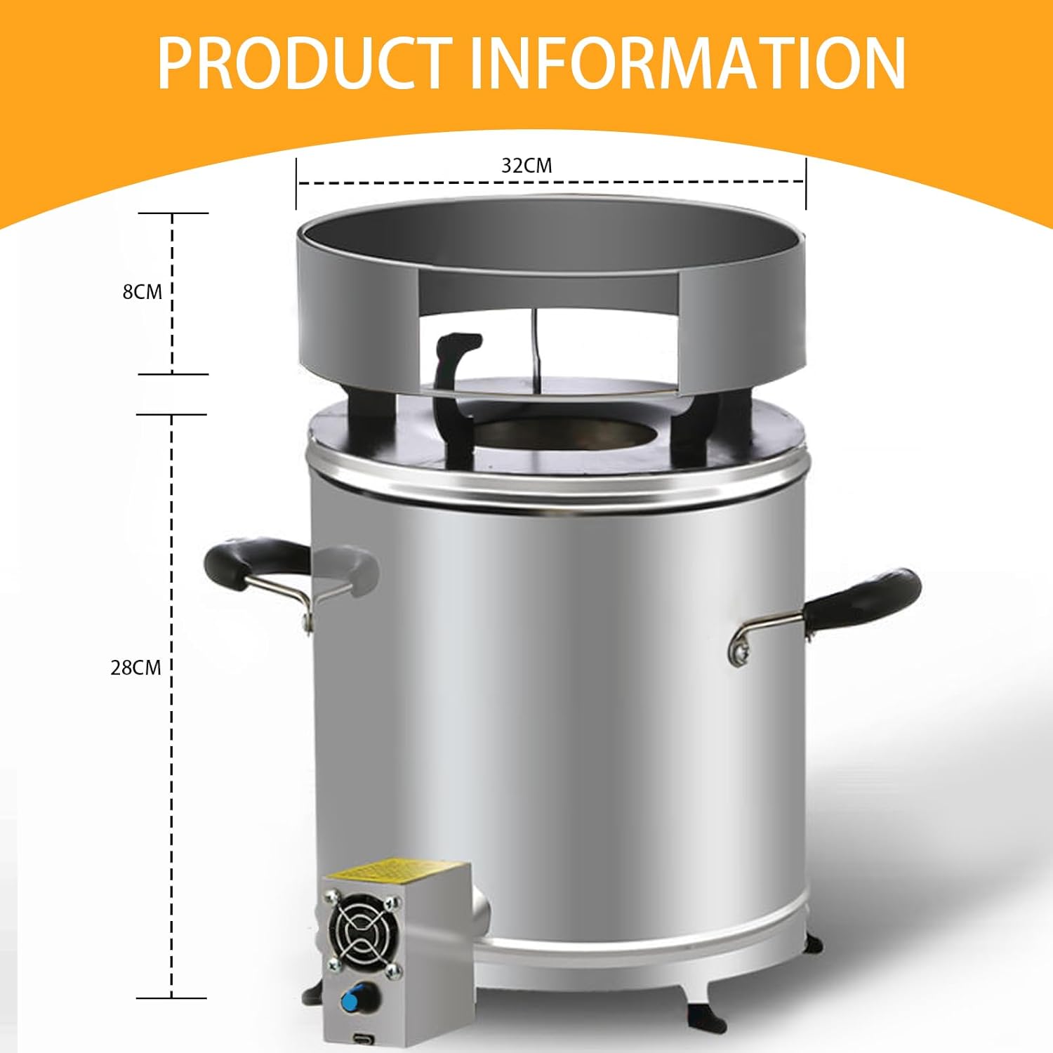 Wood Burning Fire Pit Smokeless Fire Pits for Outside Stainless Steel Bonfire Pit with Handle Fire Poker and Blower Ideal for Backyard Barbecue Camping Trips Picnics