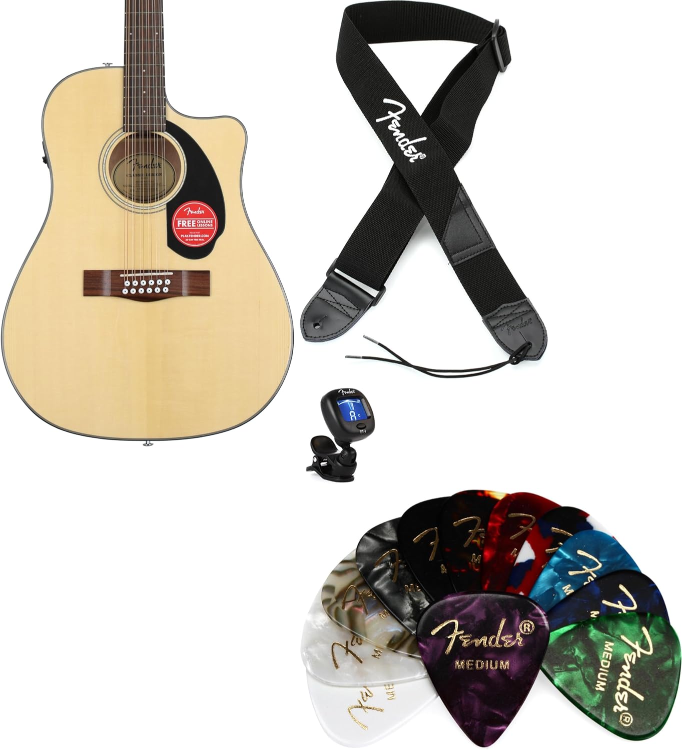 Fender CD-60SCE 12-string Essentials Bundle - Natural