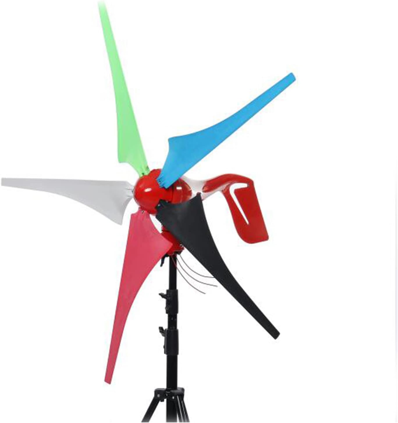 12V/24V/48V Small Vertical 5 Blades Wind Turbine Kit, 1000W-3000W Vertical Turbine Generator with Controller for Terrace/Chalet