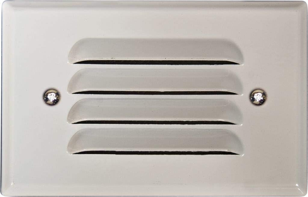 Dabmar Lighting LV617-W Cast Aluminum Recessed Louvered Brick/Step/Wall Light, White