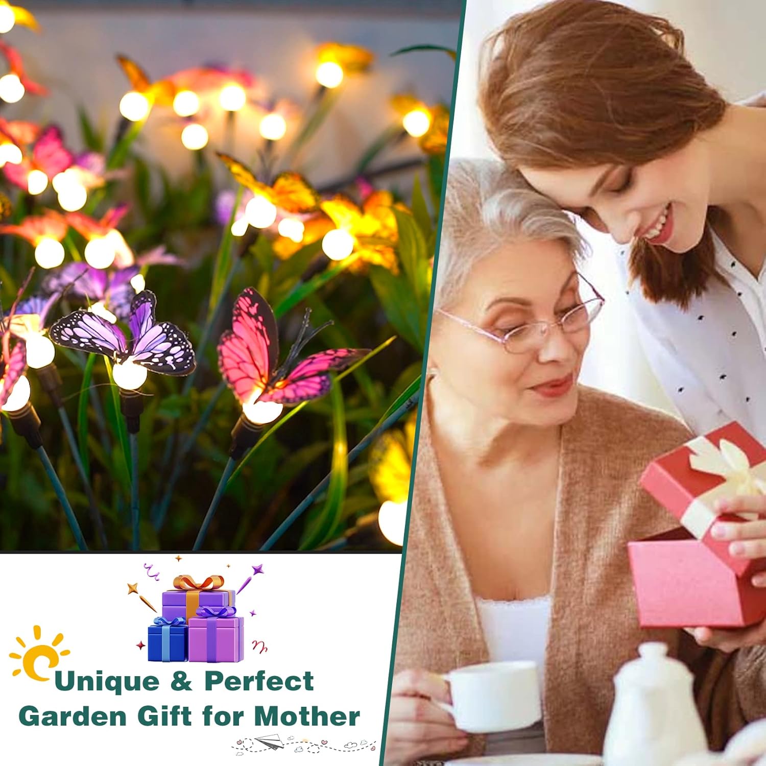 TONULAX Solar Garden Lights - Swaying Butterfly Light, Swaying in The Wind, Solar Outdoor Lights, Yard Patio Pathway Decoration, High Flexibility Iron Wire & Realistic Butterflies(10 Pack)