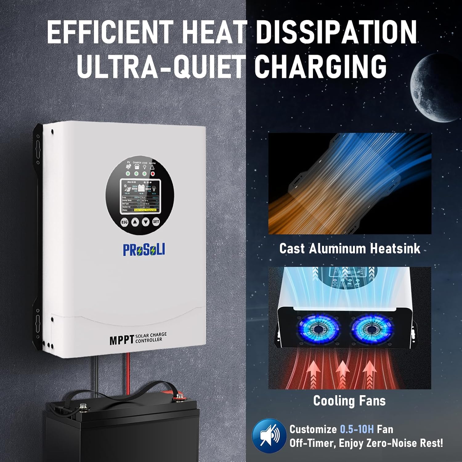 120A MPPT Solar Charge Controller, Max PV Input 230V, 12V 24V 36V 48V 60V 72V 84V 96V Auto, 120amp w/Large Solar Panel Charge Controller Intelligent Regulator for FLD/LiFePO4/SLD/GEL/AGM