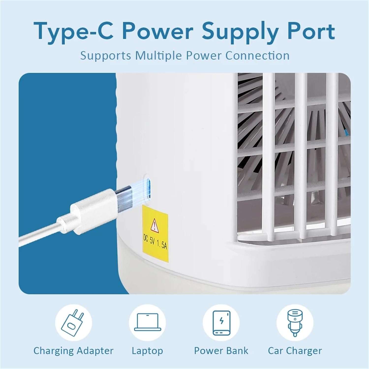 Portable. Portable Air Conditioner with Colorful Atmosphere Light Water Cooling Fan .Tabletop