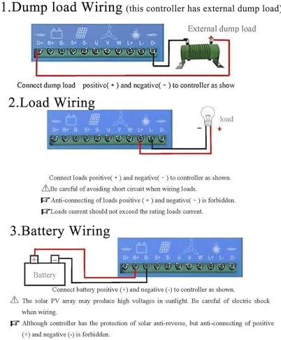 Wind Turbine Solar Hybrid MPPT Charge Controller for Wind Turbine and Solar Panel with LCD Screen and Smart Charge Settings