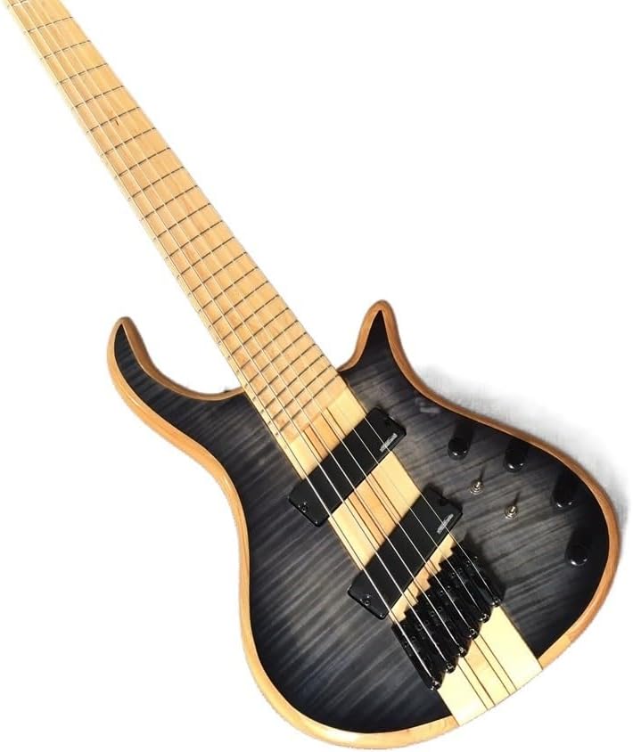 Custom 6-String Electric Bass with Amplification Line and Active Pickup - Perfect for Bassists Seeking a and High- Instrument for Personalized Performance