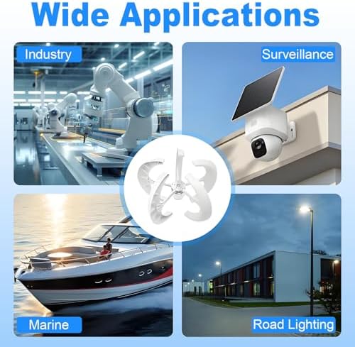 5-Blade Vertical Wind Turbine Generator Kit - Modern Eco-Friendly Wind-Solar Hybrid Power for Street Lights, Highways & Scenic Areas - Efficient 48V Energy Solution