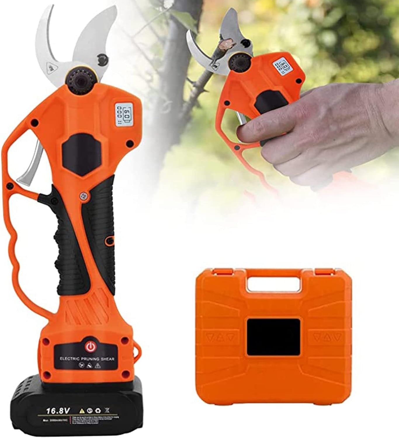 Electric Pruning Shears,Portable Electric Cordless Pruning Scissors Branch Side Branch Cutting Trimmer Garden Trimmer for Hedge, Tree, Fruit, Bush, Orchard,30mm