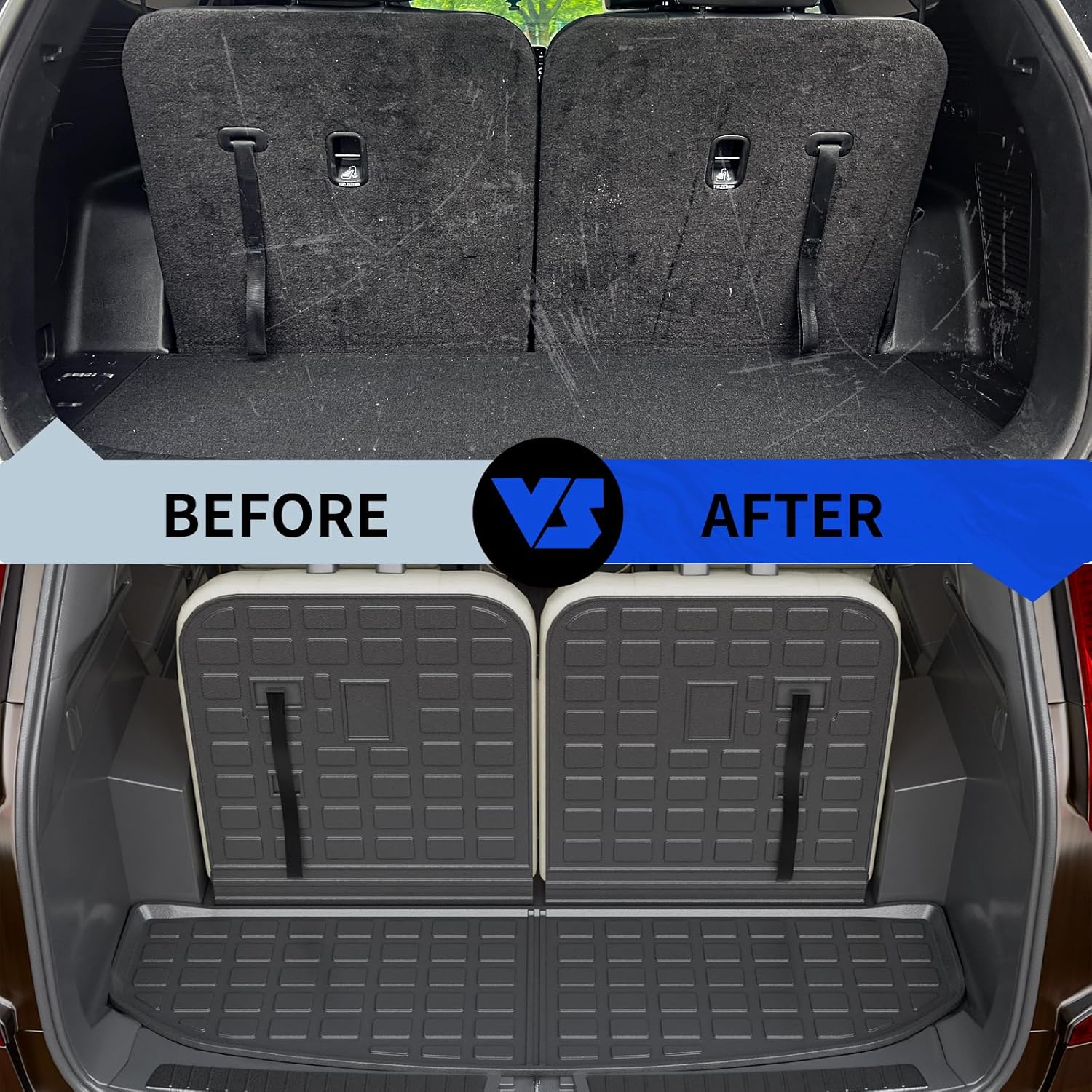 Rongtaod Floor Mats Compatible with 2021-2025 2026 Kia Sorento 6&7 Seats NO Hybrid Cargo Mat Cargo Liner Trunk Liner Trunk Mat Kick Mats Back Seat Protector 2024 Fuel Sorento Accessories (Set of 7)