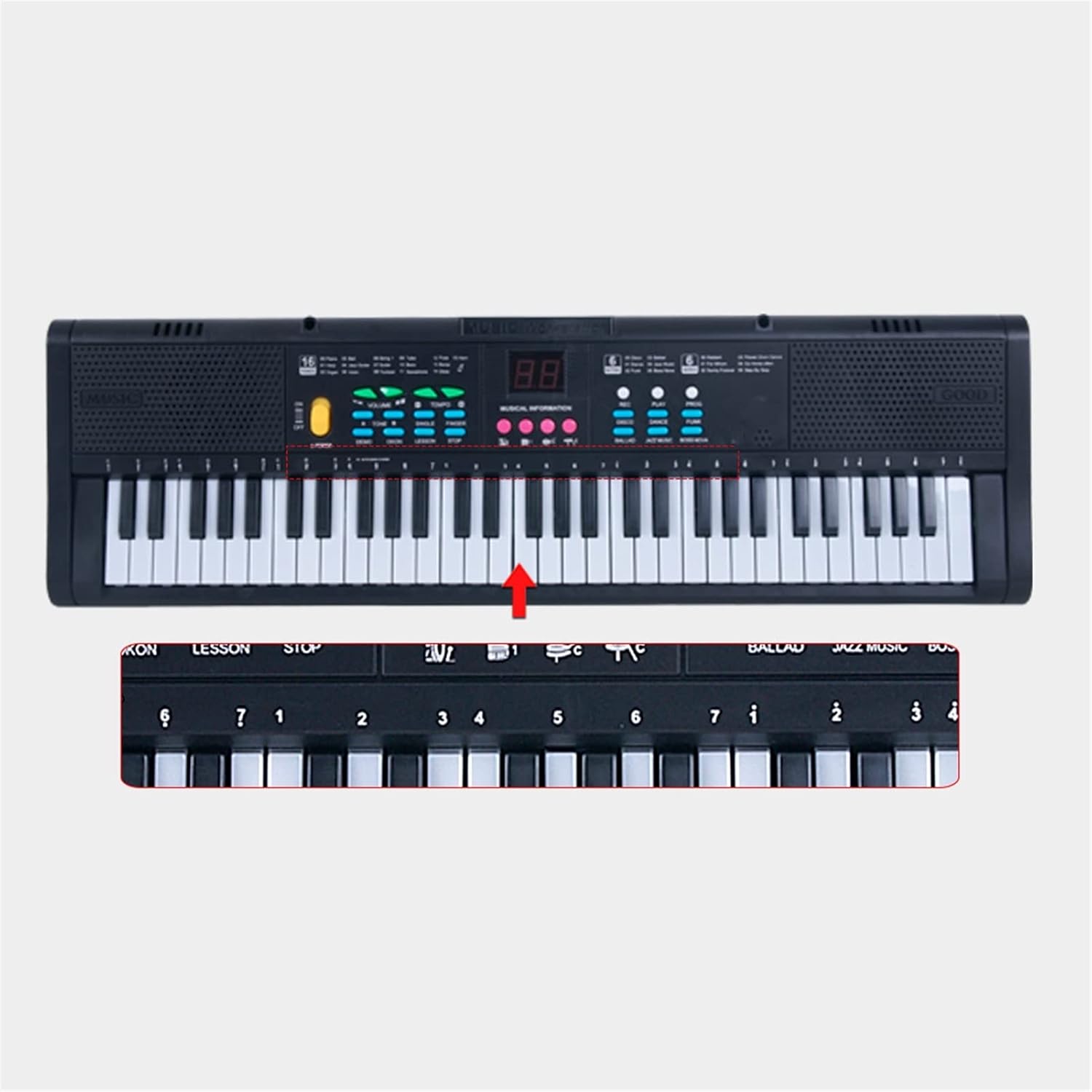 KESHUO Electric Keyboard 61 Keys Digital Music Electronic Keyboard Multifunctional Electric Piano